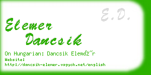 elemer dancsik business card